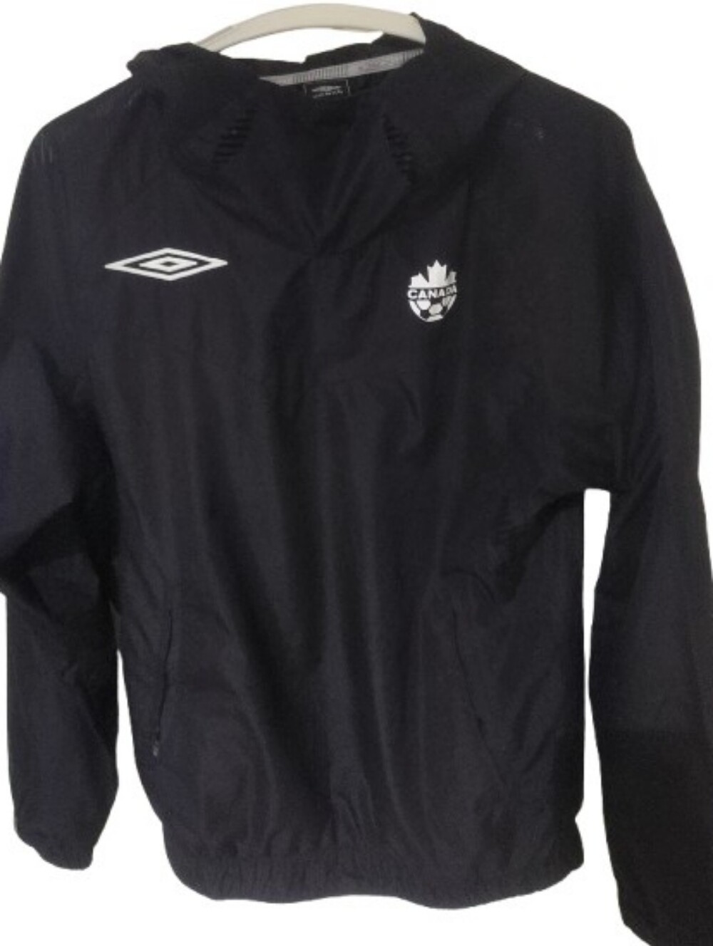 Umbro Team Canada Soccer Track Jacket Black Full Pullover Size S